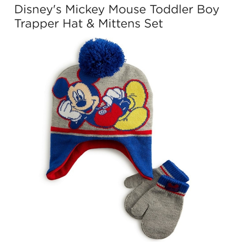 👀50% OFF👀 NWT‼️ Disney's Mickey Mouse Trapper Hat & Mittens Set